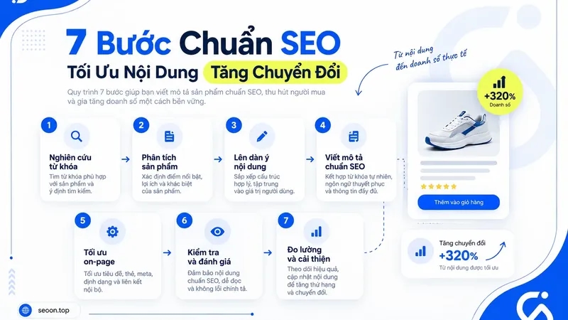 Cách viết mô tả sản phẩm chuẩn SEO: 7 bước kèm mẫu dễ áp dụng