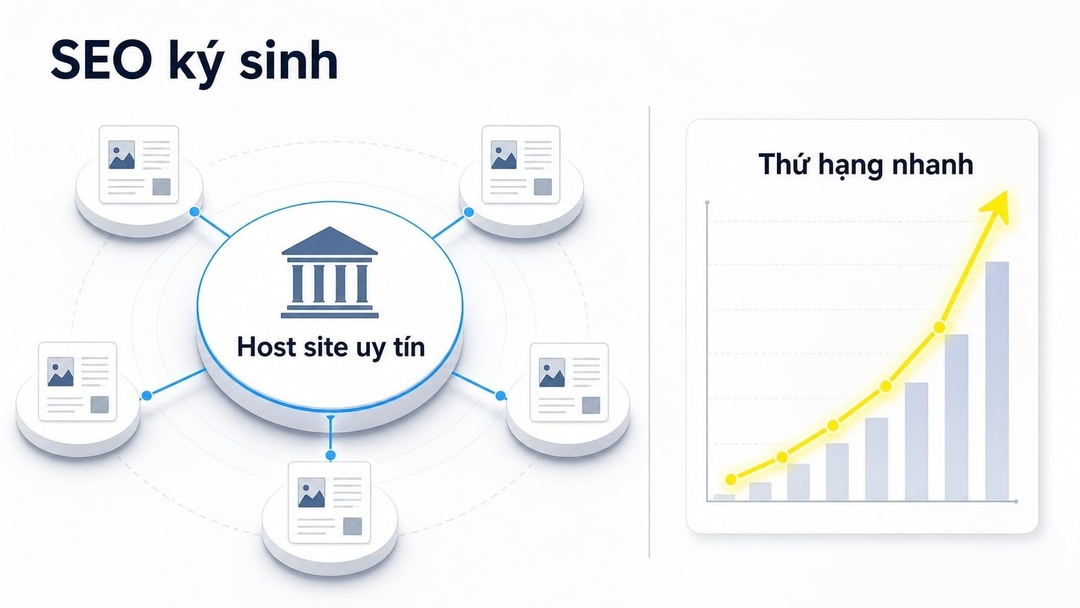 SEO ký sinh là việc đăng nội dung trên nền tảng hoặc website bên thứ ba để tận dụng uy tín domain của host site