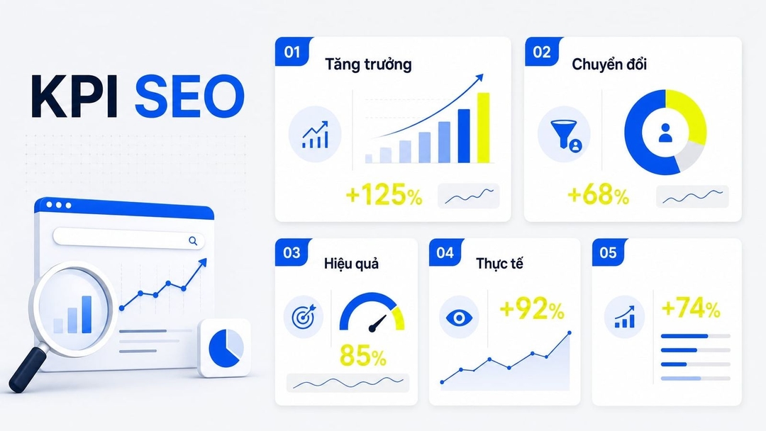 KPI SEO là những chỉ số cốt lõi dùng để đánh giá mức độ đạt mục tiêu của hoạt động SEO