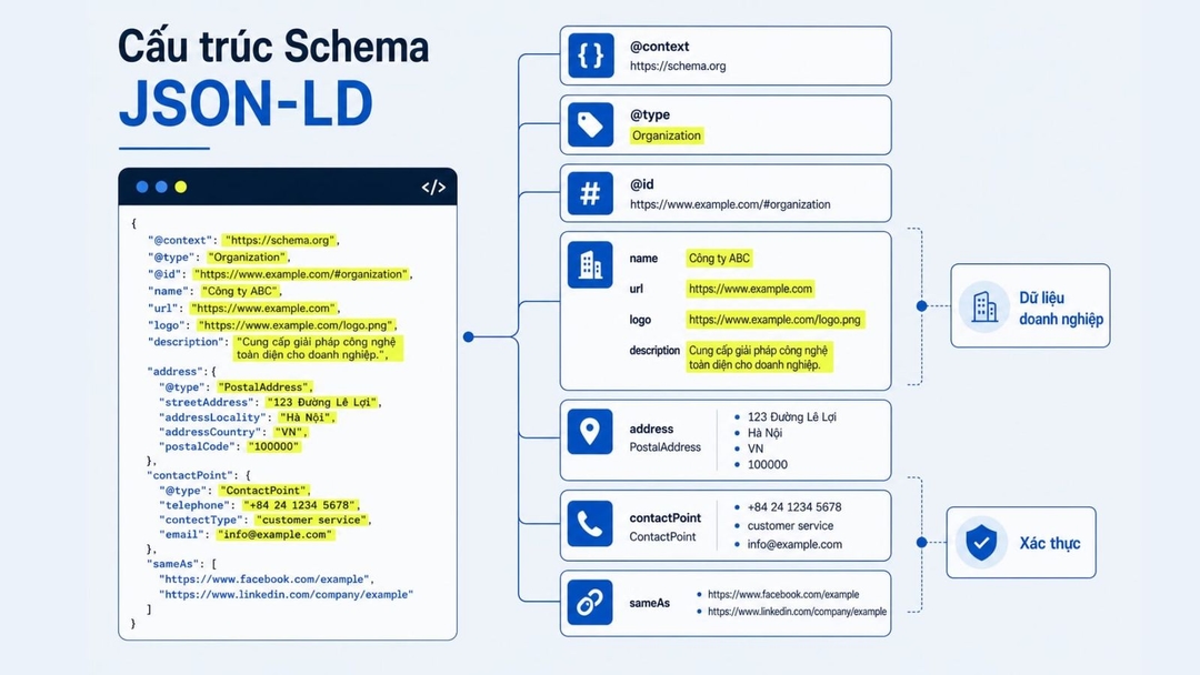 Organization Schema là gì? Hướng dẫn triển khai JSON-LD chuẩn