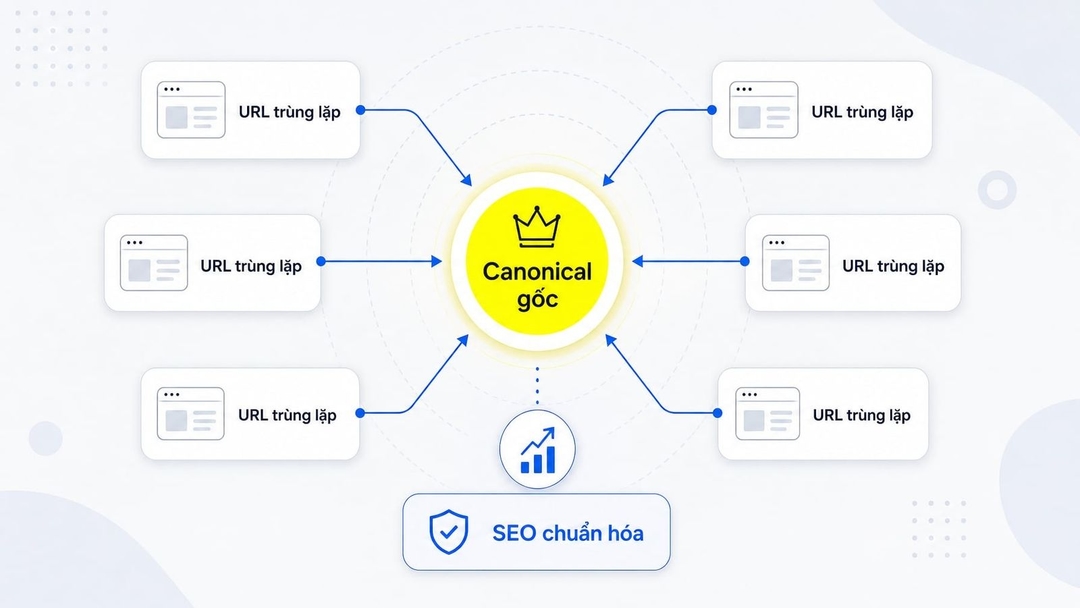Canonical URL là cách giúp bạn chỉ ra đâu là URL ưu tiên mà công cụ tìm kiếm nên xem là bản đại diện