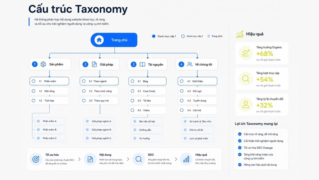 Taxonomy SEO là hệ thống phân loại và phân cấp nội dung trên website