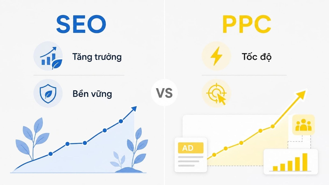 So sánh SEO và PPC: Chọn kênh nào để tối ưu CAC và tăng trưởng
