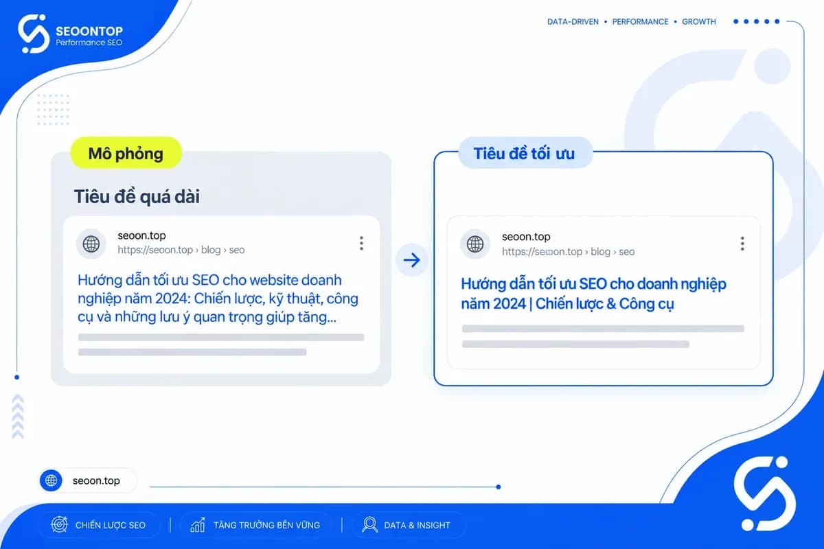 Ví dụ tiêu đề dài bị cắt mất thông tin quan trọng