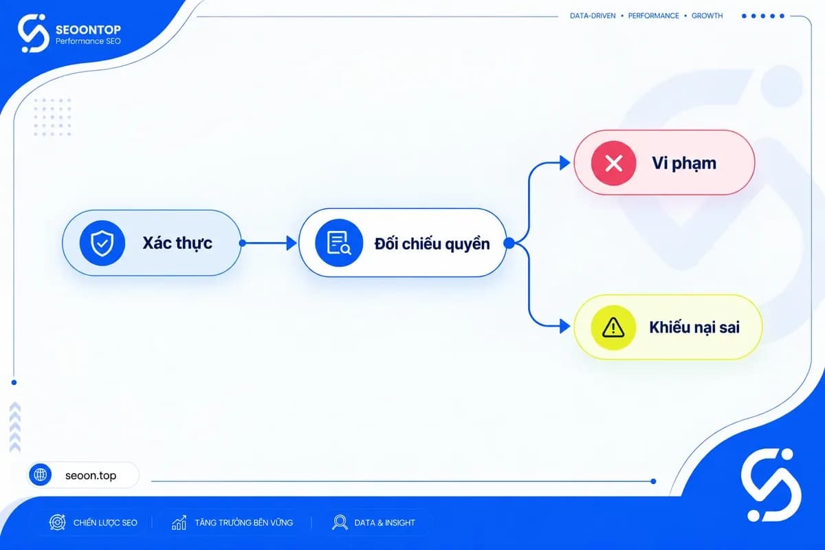 Quy trình kiểm tra và xử lý khiếu nại bản quyền website