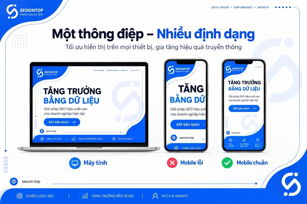 So sánh banner website doanh nghiệp trên desktop và hai cách crop cho mobile