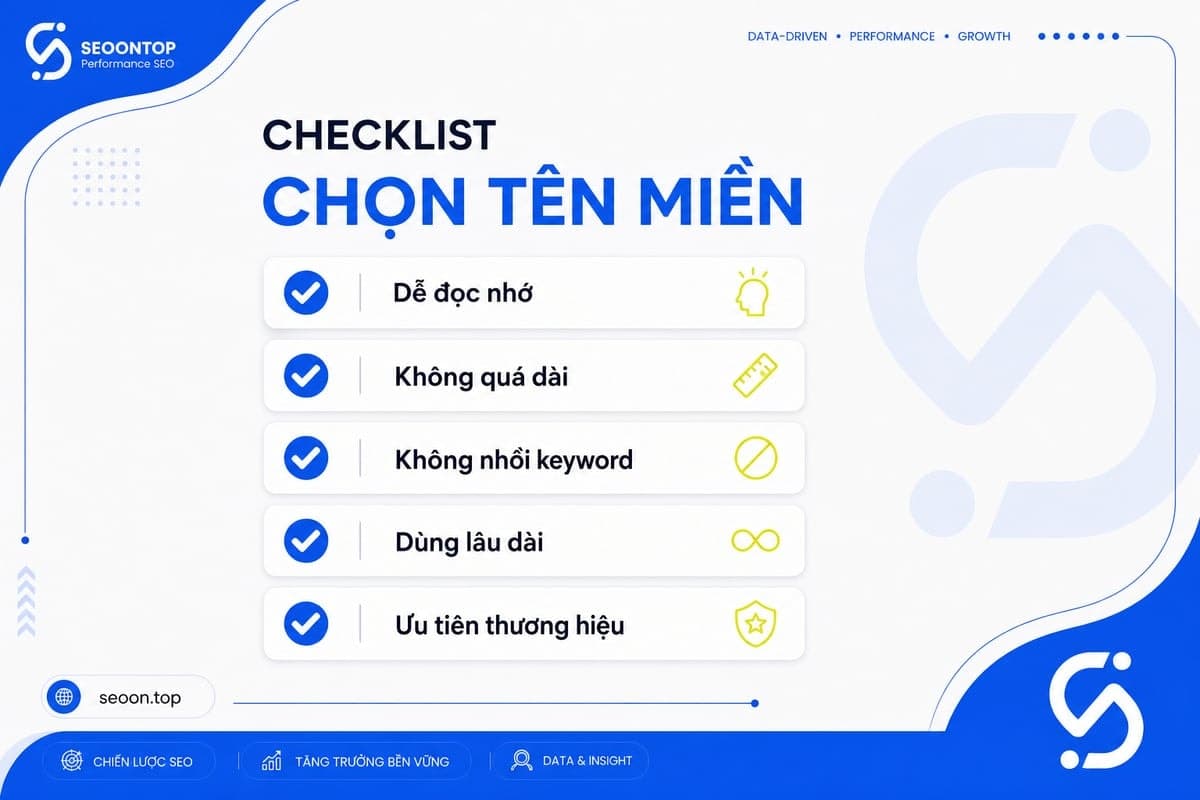 Checklist chọn tên miền cho website mới