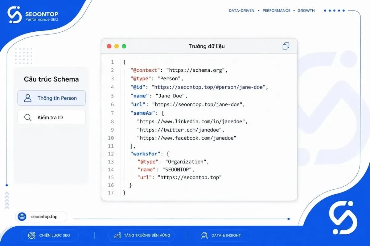 Mẫu JSON-LD Schema Person đơn giản để triển khai nhanh