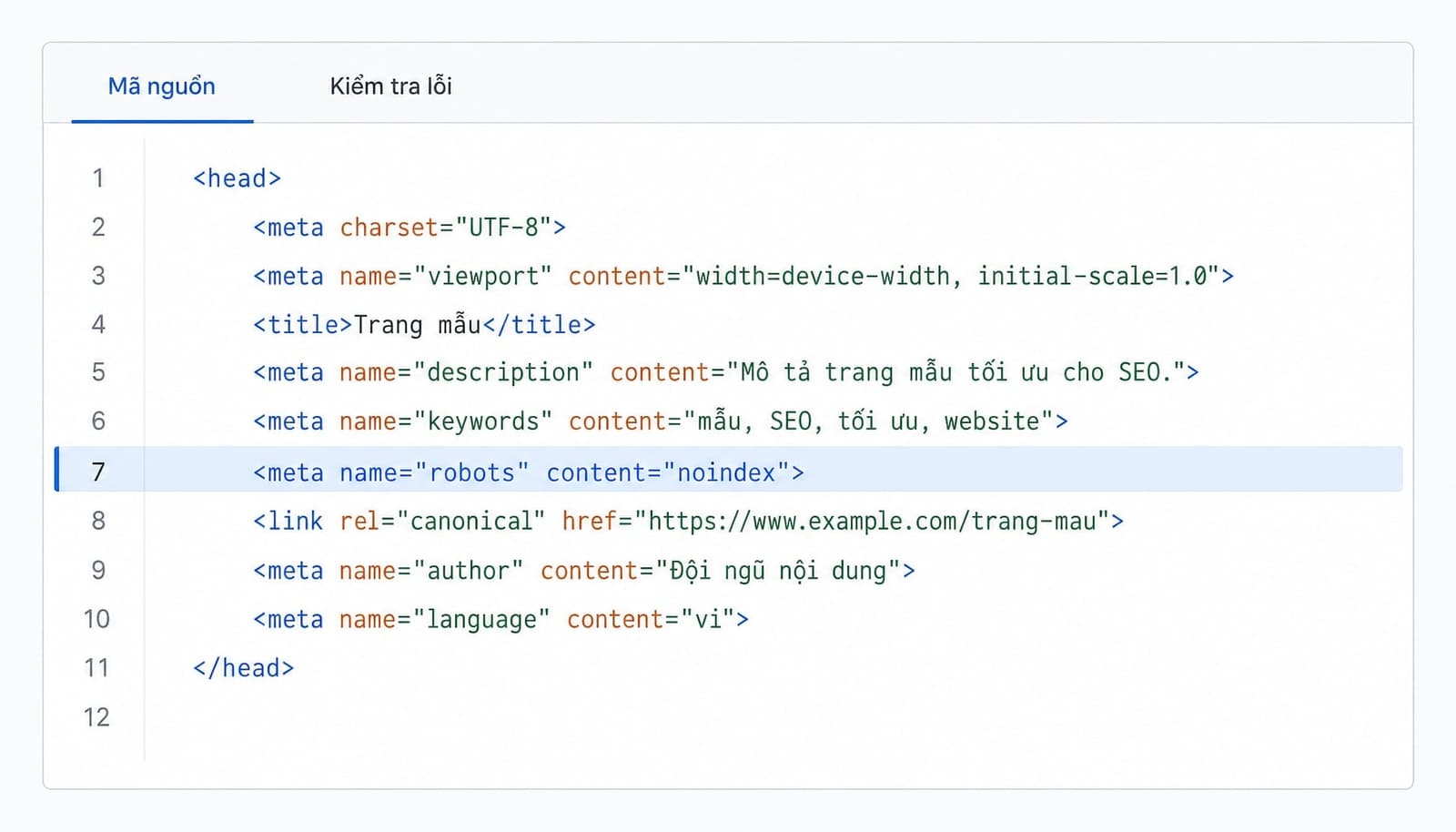 Chọn View Page Source hoặc view source.