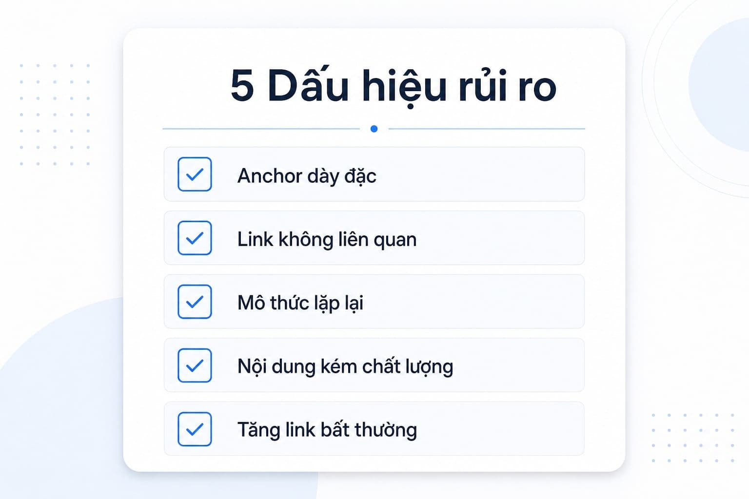 Dấu hiệu backlink đa tầng có rủi ro spam