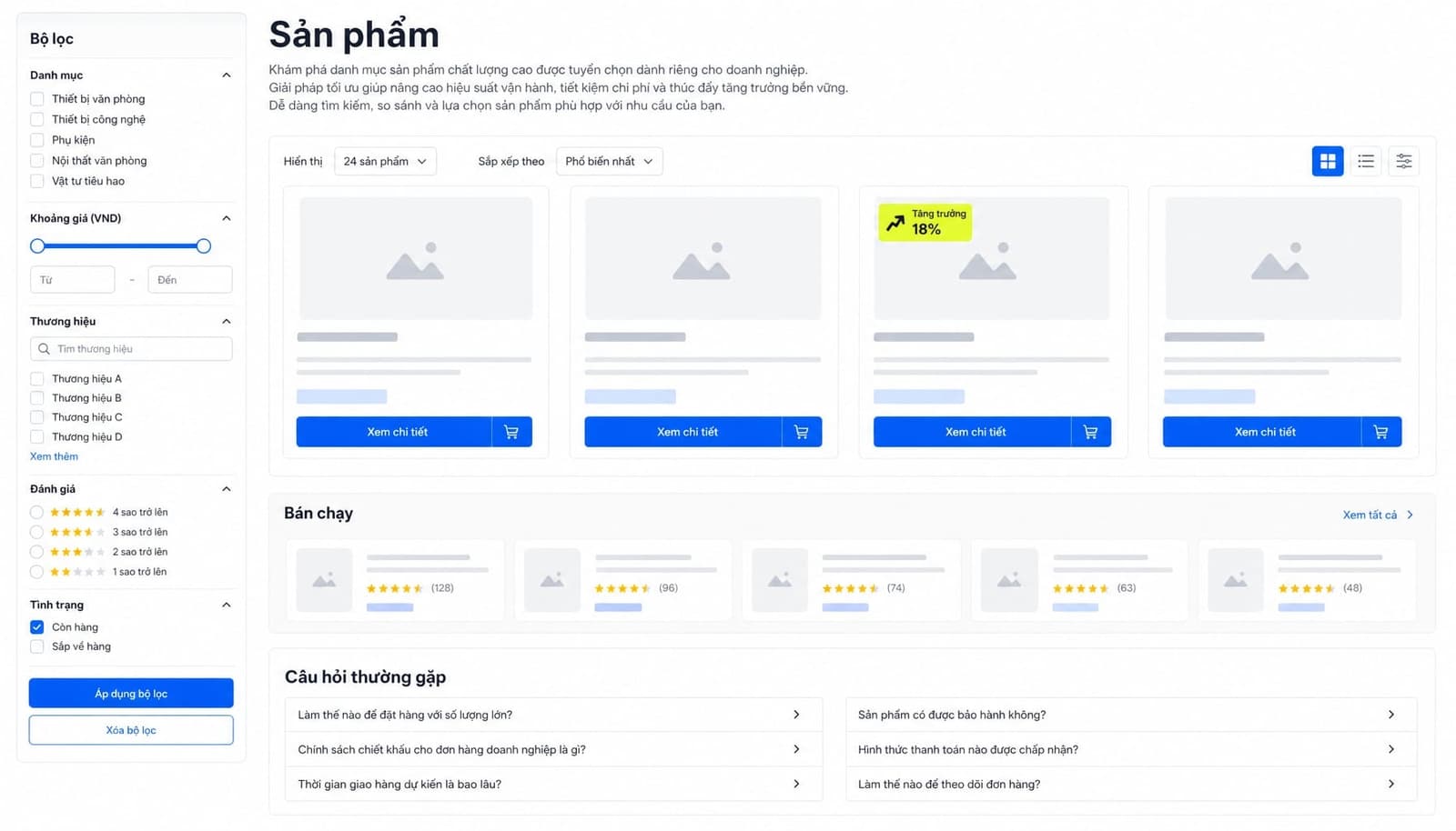 Wireframe minh họa layout category page
