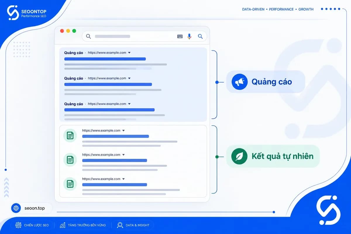 Phân biệt quảng cáo tìm kiếm và kết quả SEO trên Google
