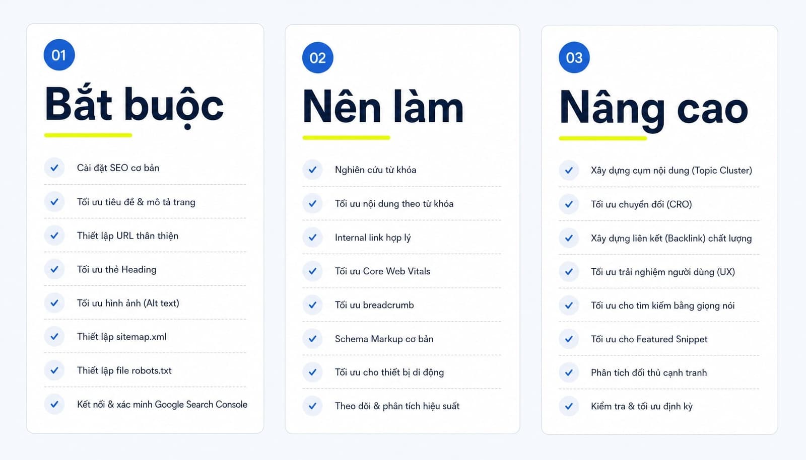 Checklist ưu tiên: 3 nhóm việc cần làm trước khi tối ưu chi tiết