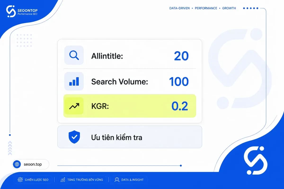 Ví dụ tính KGR trong SEO