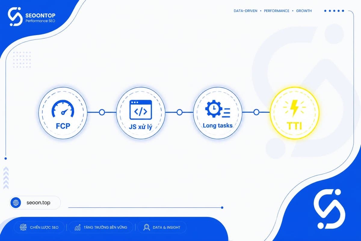 FCP long tasks main thread ảnh hưởng đến TTI