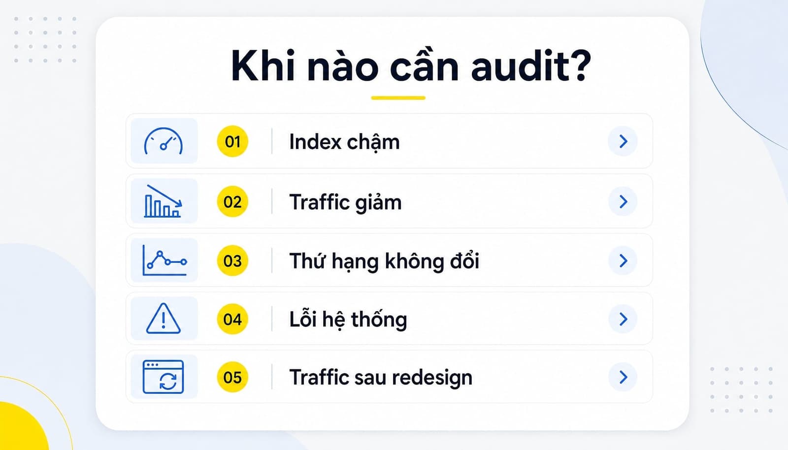 Dấu hiệu cho thấy website cần audit SEO
