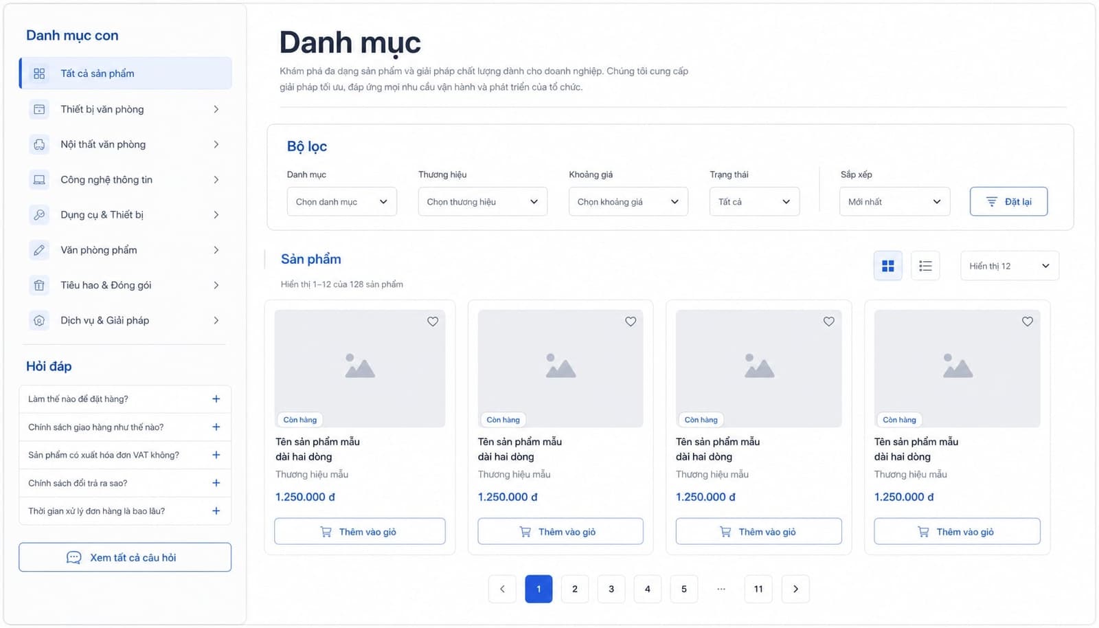 Mini wireframe category page từ trên xuống dưới