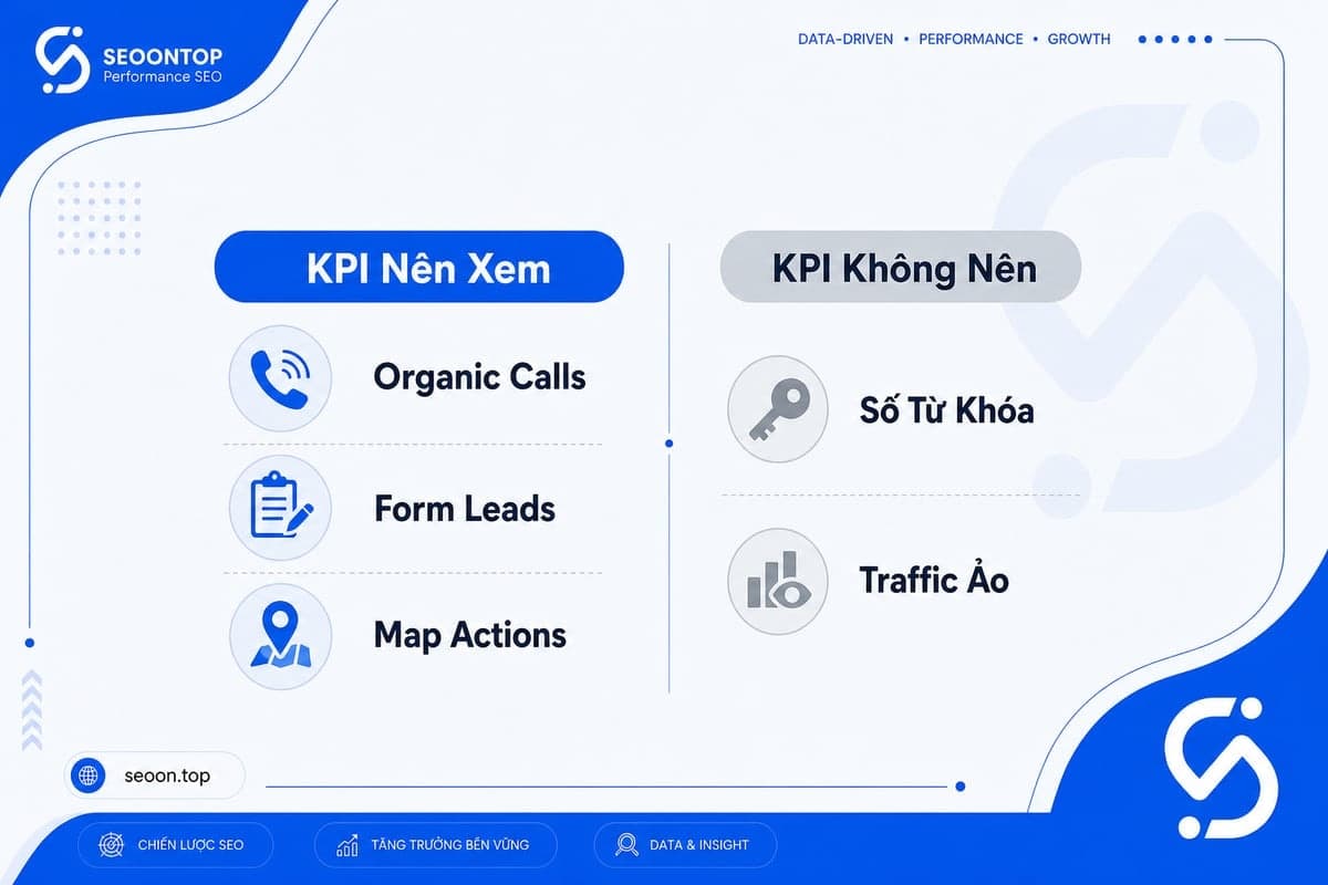 Bảng KPI nên xem vs KPI không nên thần thánh hóa trong SEO nha khoa