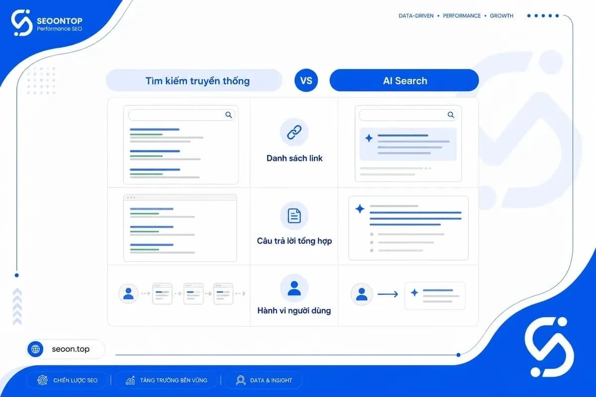 So sánh AI Search và tìm kiếm truyền thống