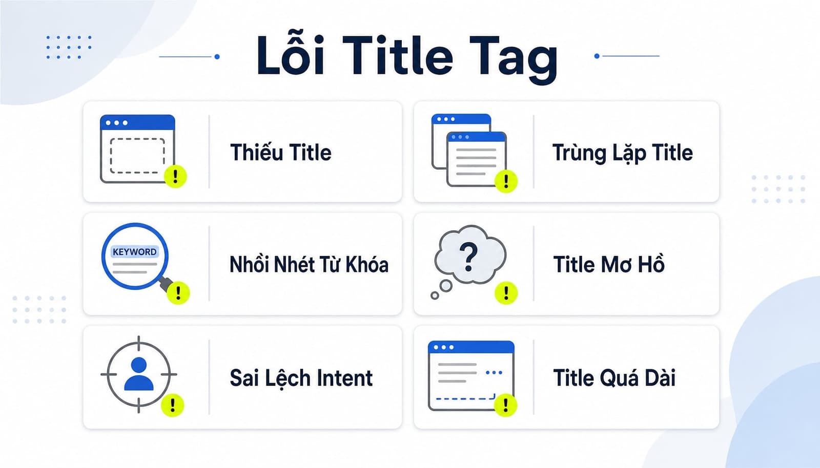 6 lỗi thường gặp khi viết title tag