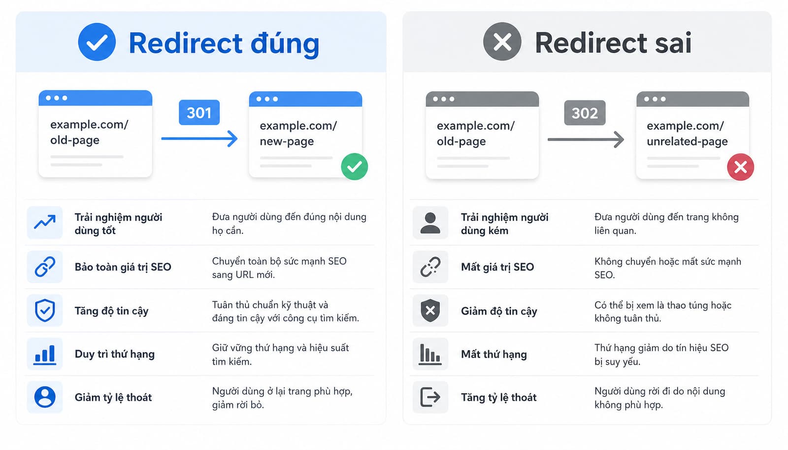 Redirect có ảnh hưởng SEO