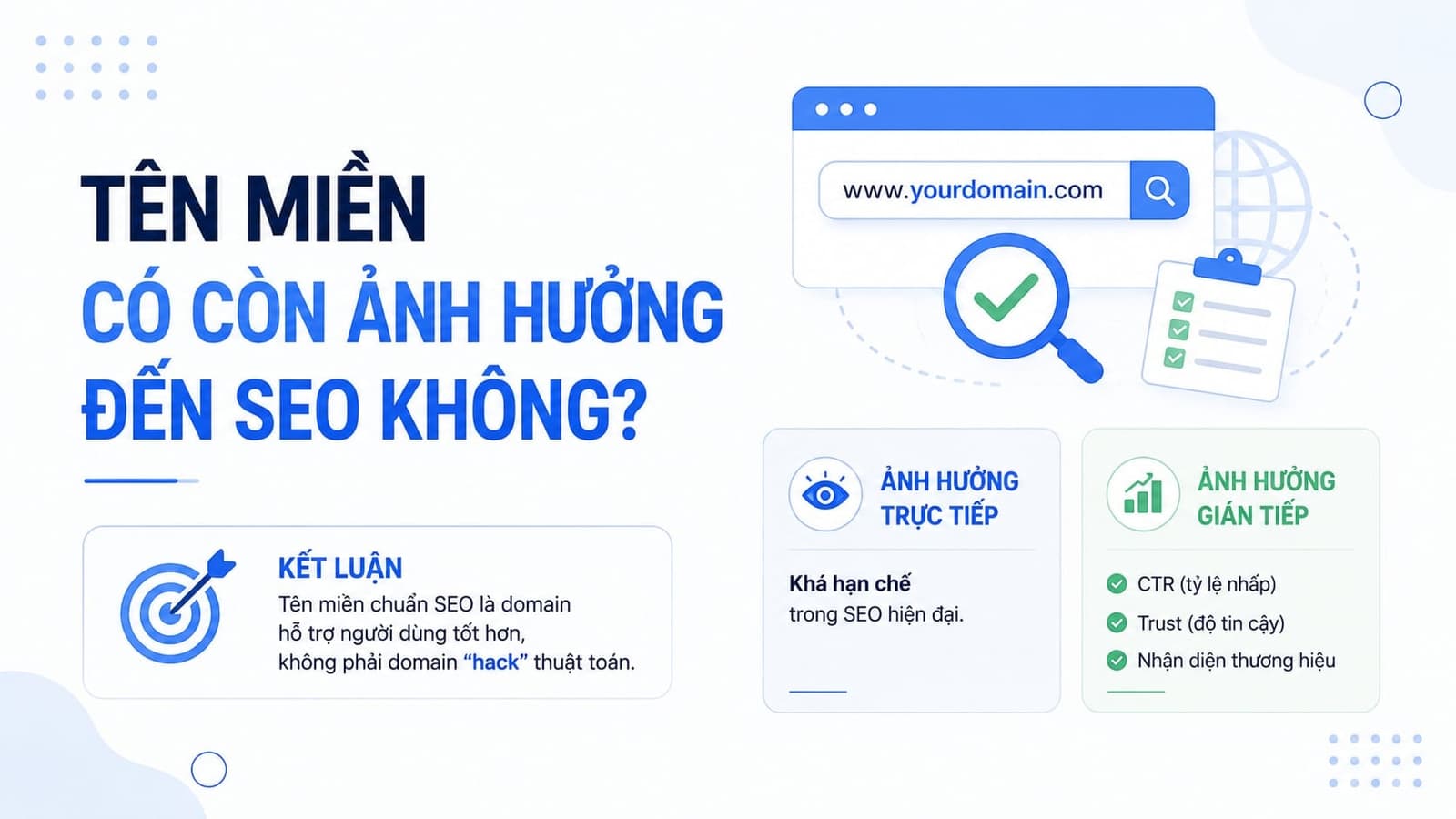 Tên miền ảnh hưởng SEO trực tiếp và gián tiếp