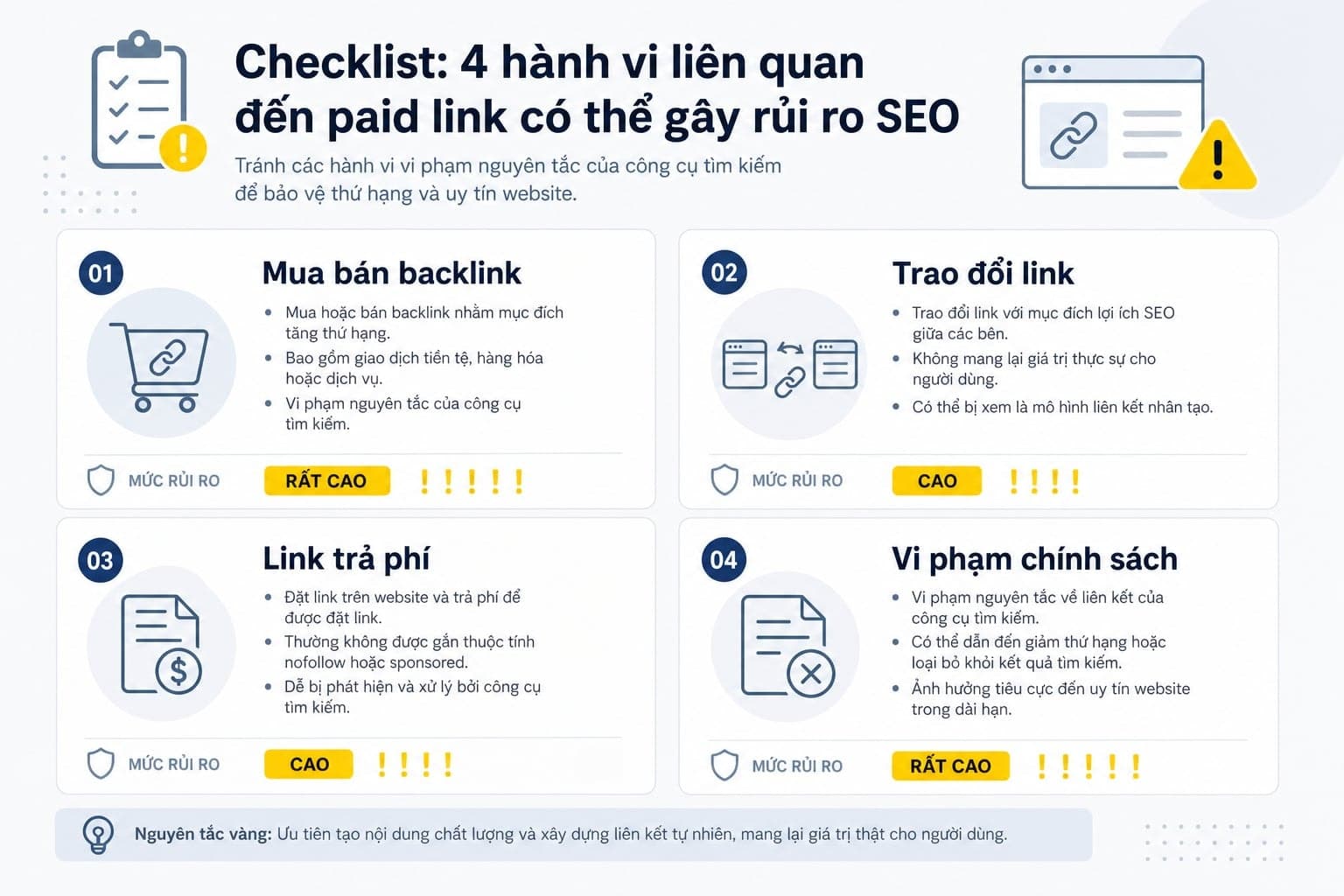 Các trường hợp paid link bị xem là link scheme