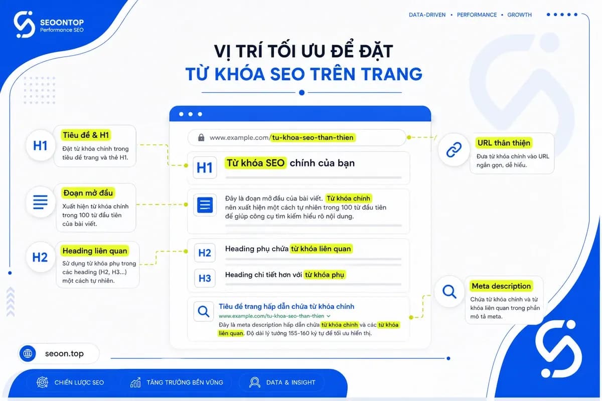 Vị trí bạn nên đặt focus keyword trong bài viết