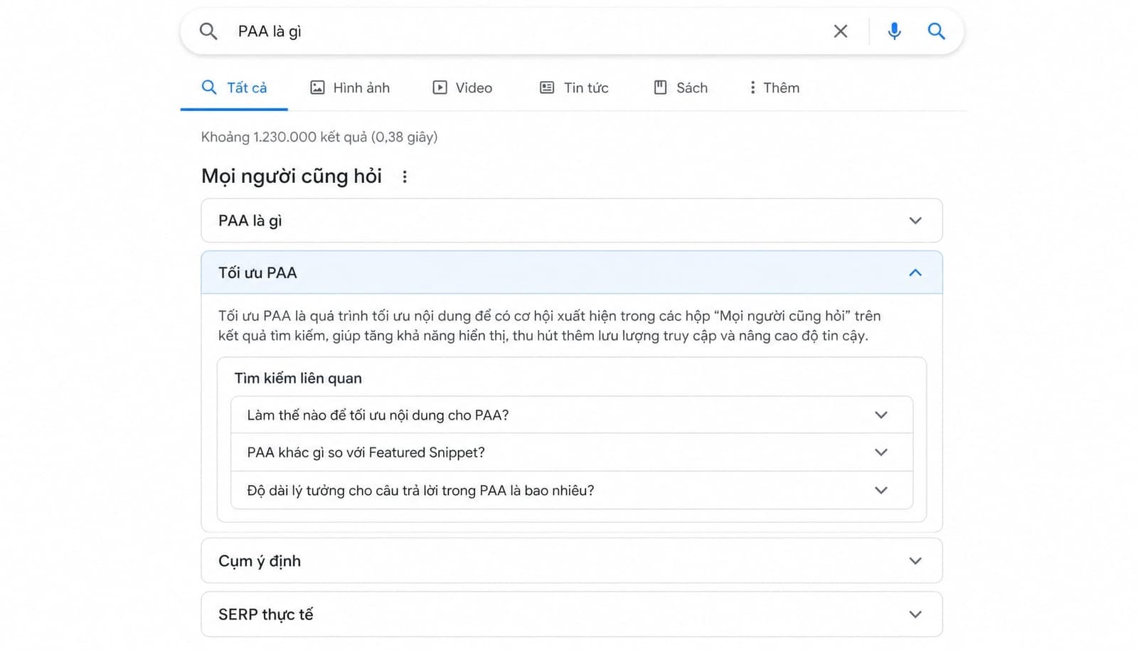 Cách tìm câu hỏi PAA trên Google Search