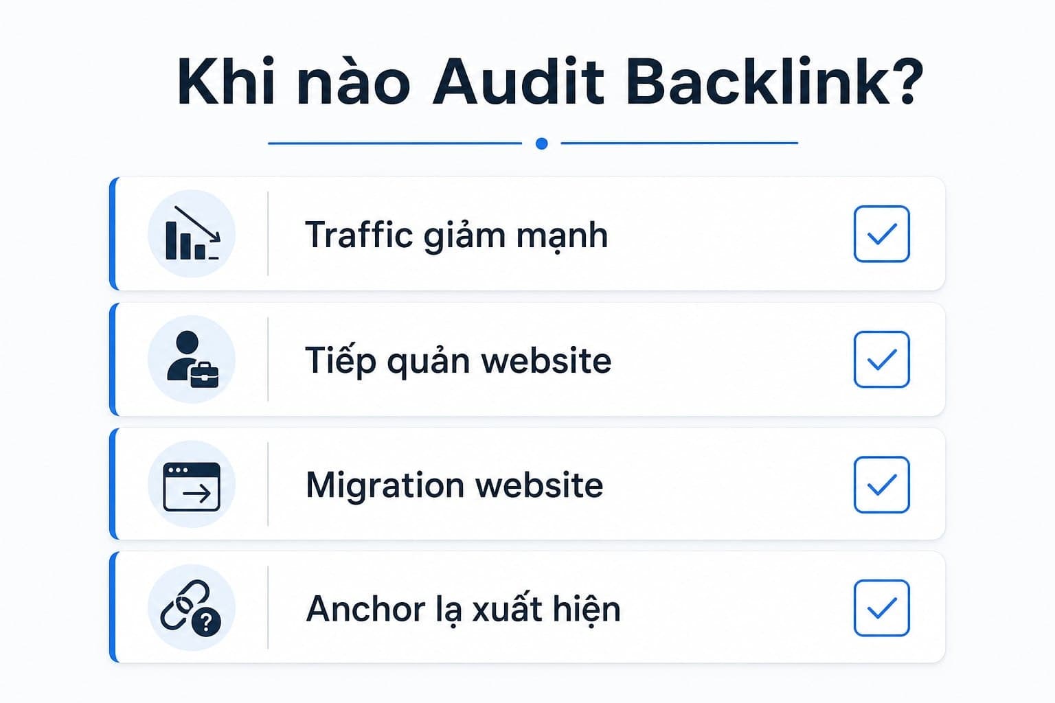 Các trường hợp cần audit backlink cho website