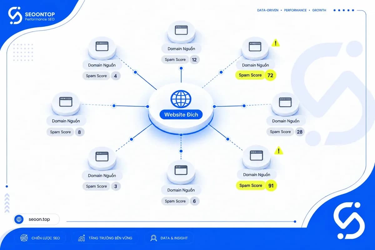 Phạm vi đọc Spam Score trong Moz Link Explorer