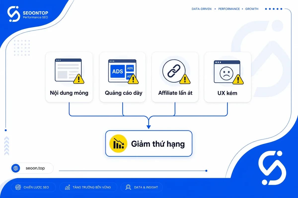 Những kiểu website dễ bị Google Fred nhắm vào