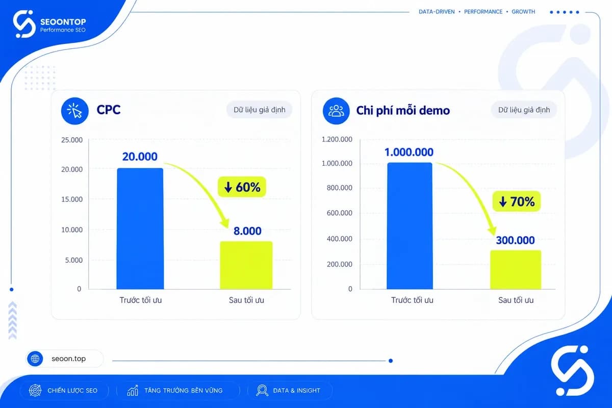 CPC cao hơn nhưng chi phí đăng ký demo thấp hơn