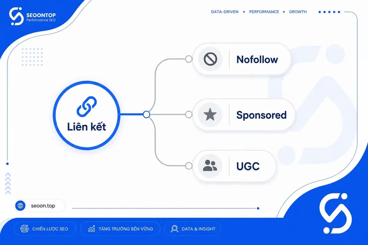 Sơ đồ so sánh link dofollow và nofollow
