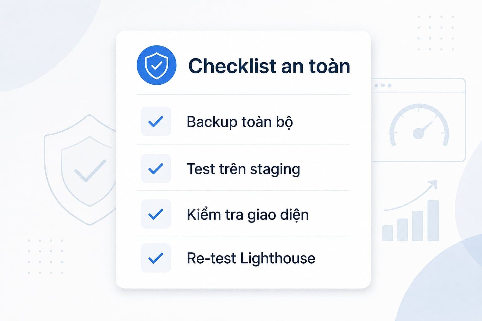 Checklist an toàn trước khi tối ưu render blocking resources