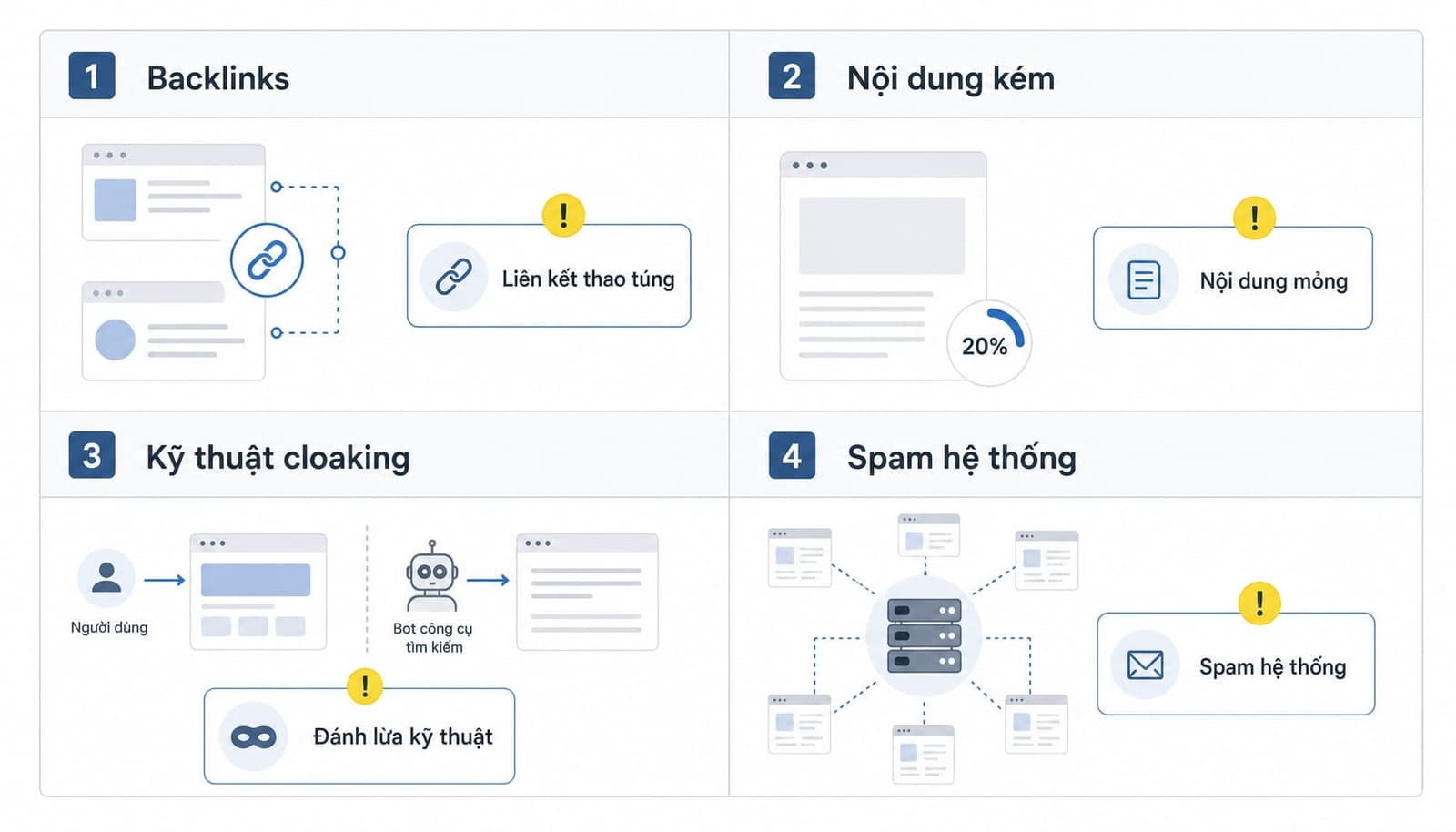 Nguyên nhân phổ biến dẫn đến Google penalty