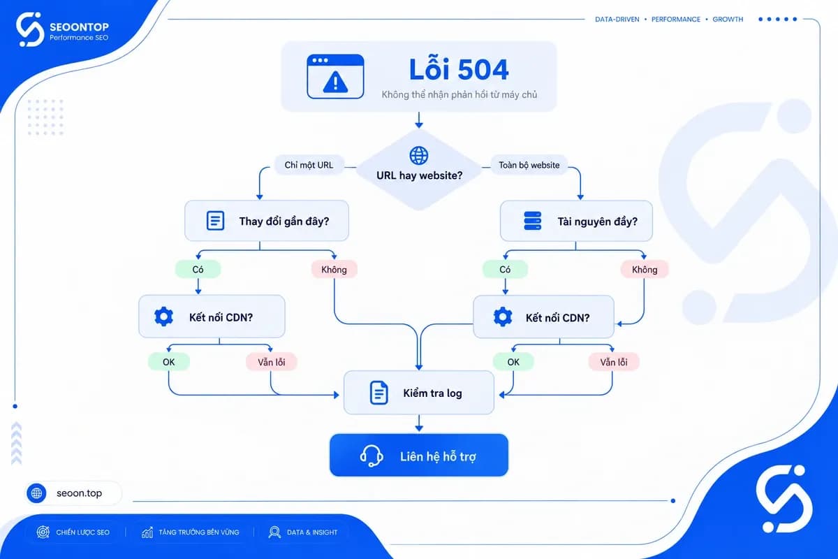 Quy trình xử lý lỗi 504 dành cho chủ website
