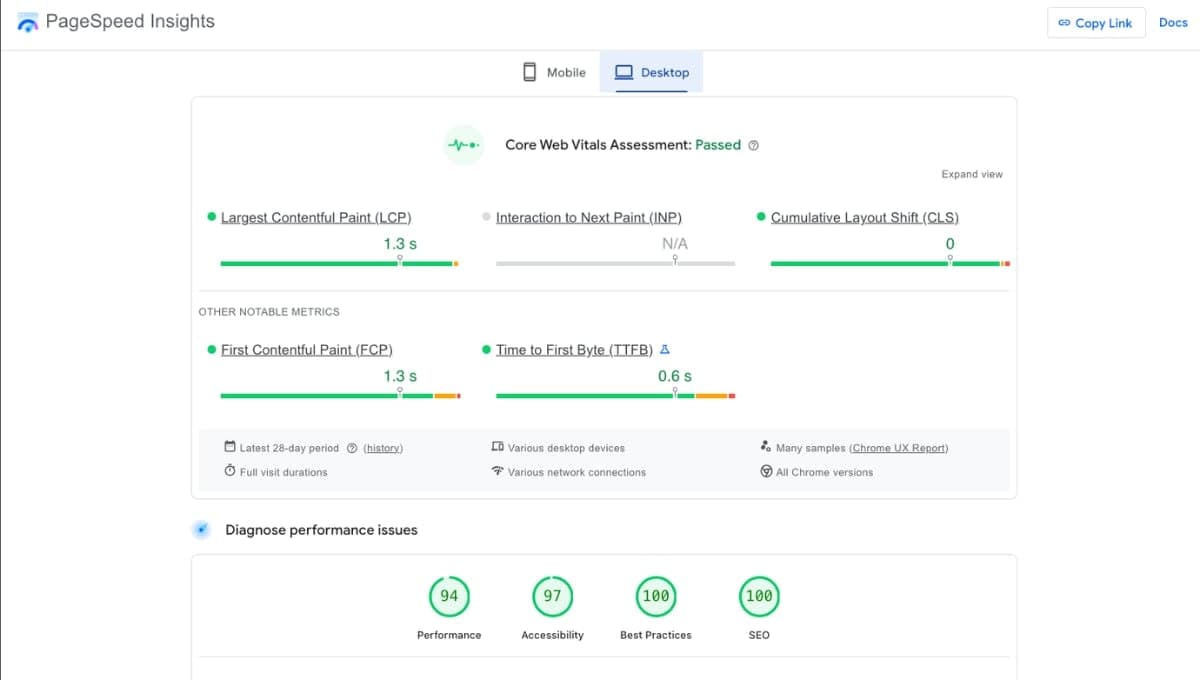 PageSpeed Insights phù hợp khi bạn cần kiểm tra một URL cụ thể