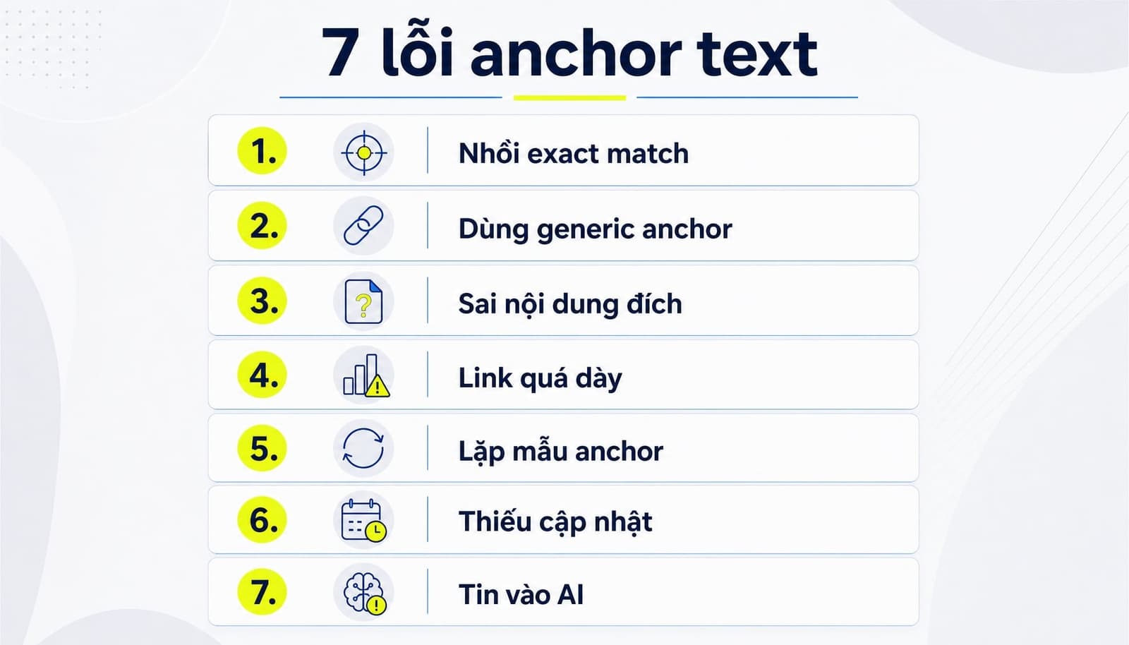 7 lỗi anchor text phổ biến trong SEO