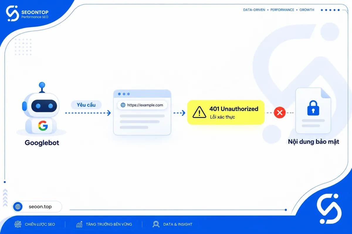Googlebot nhận HTTP 401 khi truy cập nội dung yêu cầu xác thực
