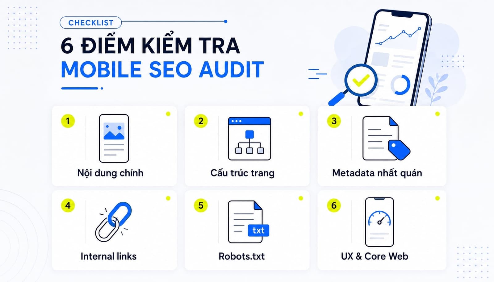 Checklist 6 yếu tố Google đánh giá website mobile