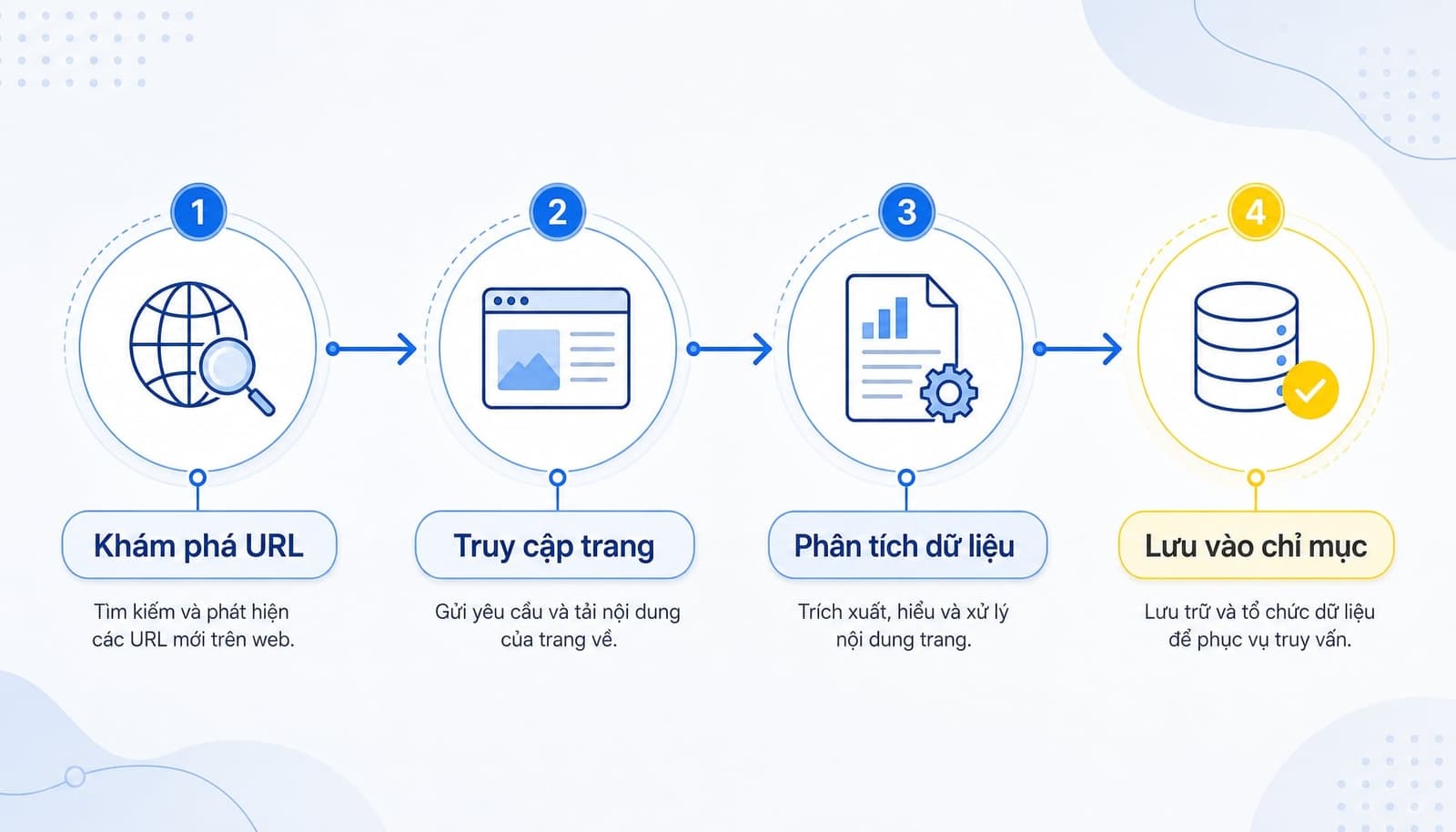 Cách web crawler hoạt động từ phát hiện URL đến indexing