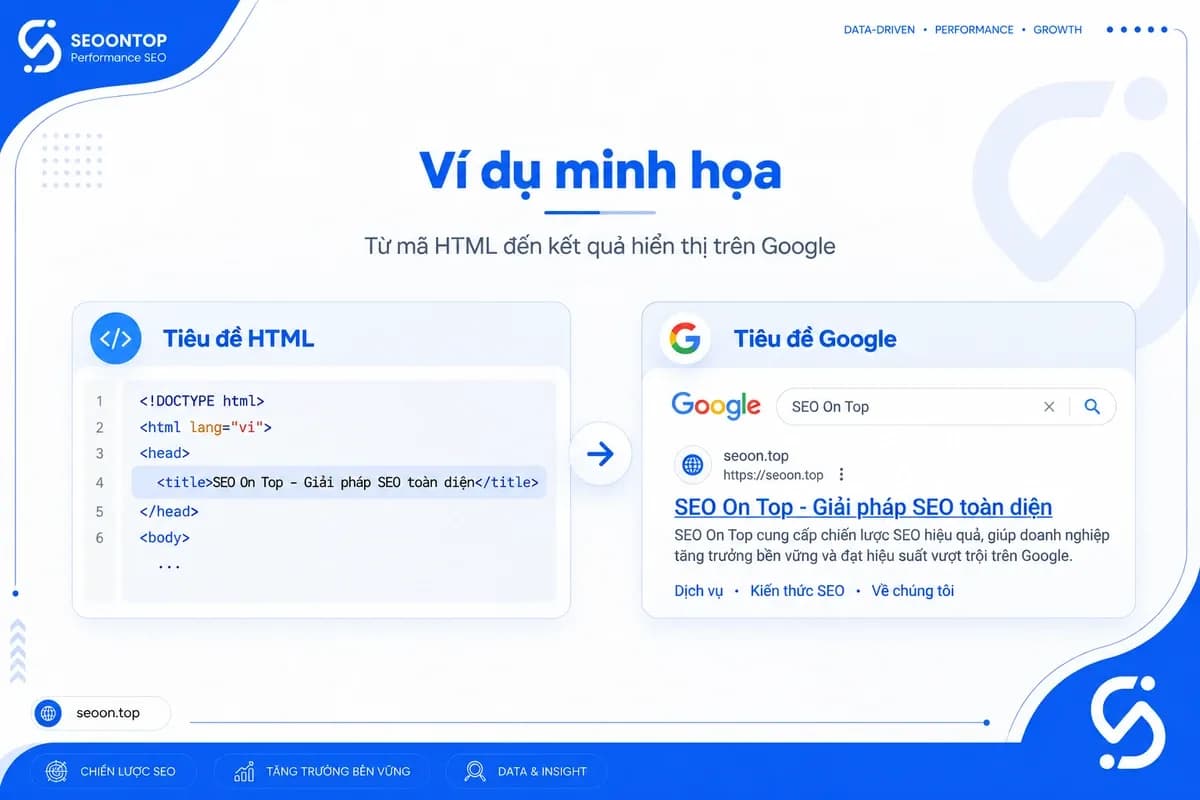 Phân biệt title tag trong HTML và tiêu đề Google hiển thị