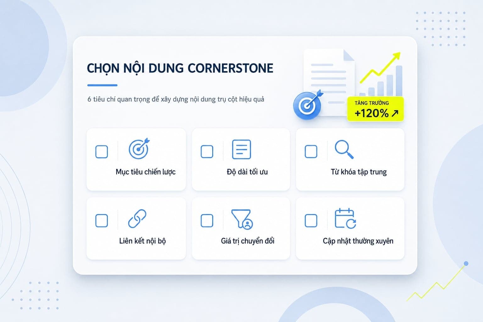 Checklist 6 tiêu chí chọn cornerstone content