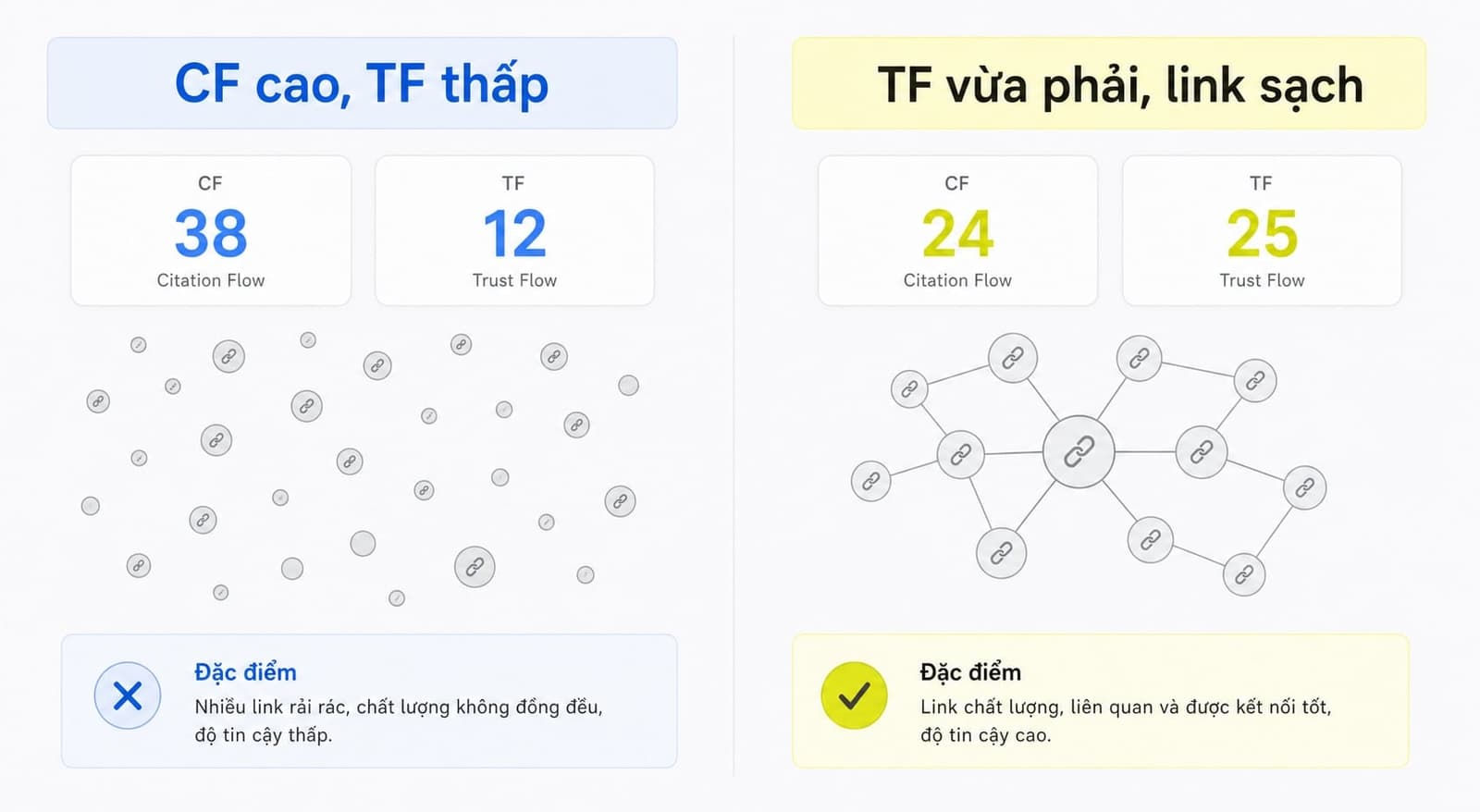 Ví dụ đọc trust flow và citation flow
