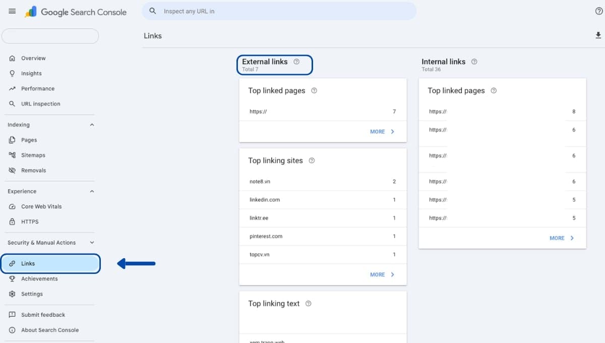 Kết hợp với dữ liệu website của bạn từ Google Search Console