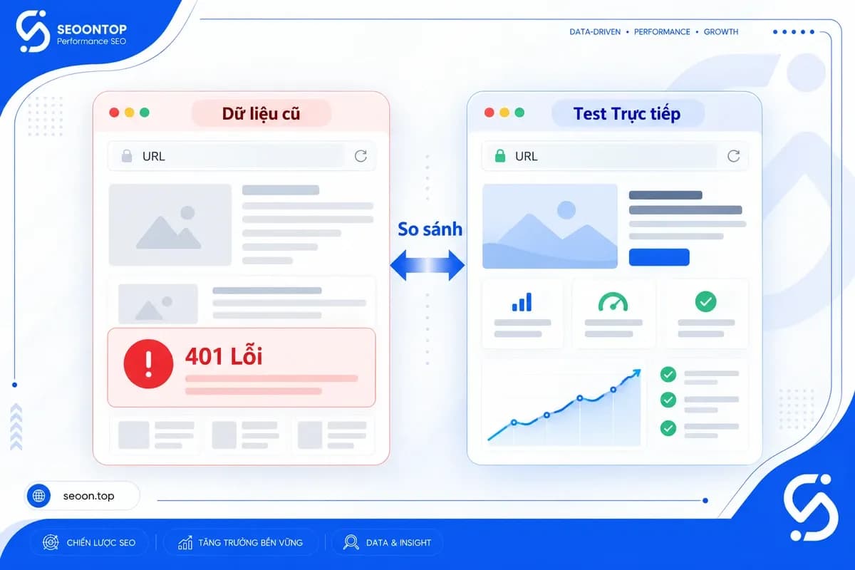 Kiểm tra trực tiếp URL báo lỗi 401 trong Google Search Console