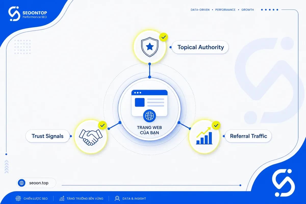Contextual backlink và topical authority trong SEO
