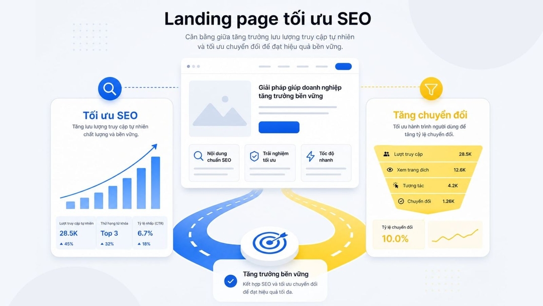 Landing page chuẩn SEO: Bí quyết tăng traffic và chuyển đổi