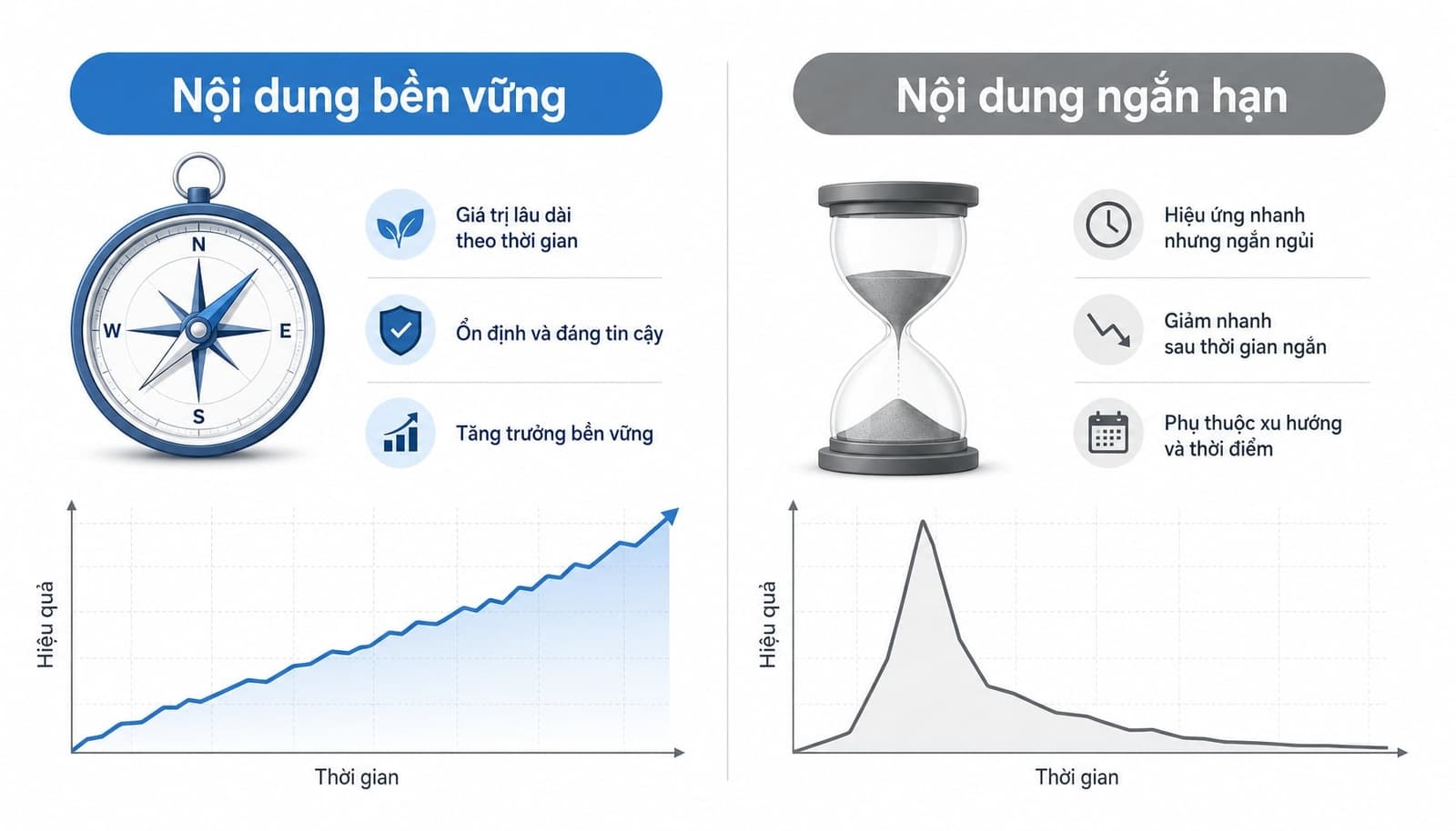 Nội dung bền vững và nội dung ngắn hạn